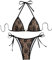 GORGLITTER Bikini Damen Set Triangel String Bikini mit Spitzen 2tlg Bademode Sommer Strandanzug Hohe Taille Badeanzug Swimmsuit Set Bikini Sets Beige XL