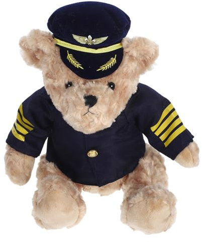 Cabilock Plüschbär in Pilotenuniform Süßes Kuscheltier Für Erwachsene Als Geburtstagsgeschenk Oder Partydekoration Weicher Stoffbär Für Hochzeitsfeiern Und Geburtstage