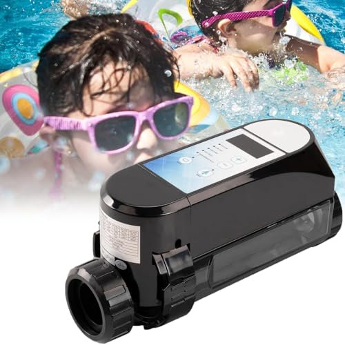HSSMEUR Machine Intelligente de Chlore de sel électrolytique de Piscine,Générateur de Chlore de Piscine d'eau salée pour Piscine Hors Sol(20g/h)