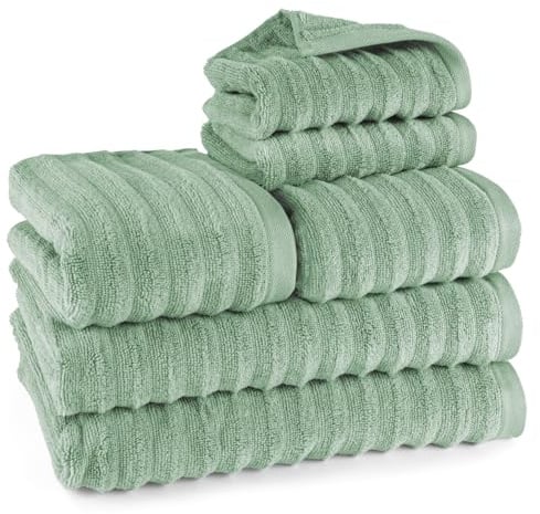 Pure Label Handtücher Set 6-TLG 2x70x140 2x50x100 2x30x50 Salbeigrün | Weich, saugstark und pflegeleicht – für ein angenehmes Gefühl jeden Tag