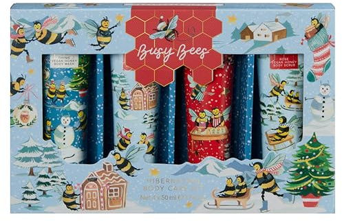Heathcote & Ivory Hand Cream, Body Wash, Scrub, Lotion x4 50ml, Cleanse, Smooth, Moisturise, Orange Blossom and Vegan Honey Fragrance, Beauty Gift For Her, Travel Size, Cruelty Free