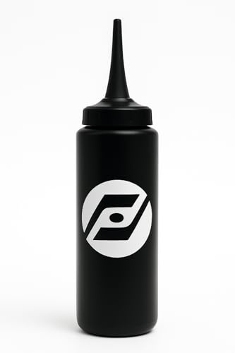 Sports Water Bottle with Long Nozzle 1L Black & White for all round sports (ice hockey, American Football, Gym) (Black Long Nozzle, 1.0, litres)