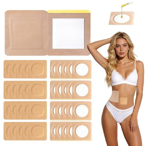 50 Stück Castor Oil Patches Pack Rizinusöl Packung Wrap für Den Bauchnabel Selbstklebend Pads Spunlace Saugfähig Rizinusöl Kompressen Kein Waschen (Öl Nicht im Lieferumfang Enthalten)