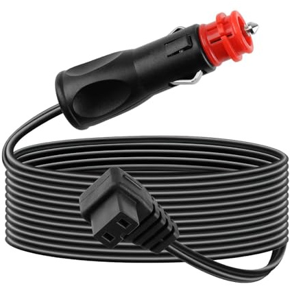 Amztour Câble d'alimentation pour Réfrigérateur de Voiture | 12 V-24 V Câble de Charge pour Alpicool Mobicool Dometic ICECO Camping Gaz Famille Voyage (Noir)