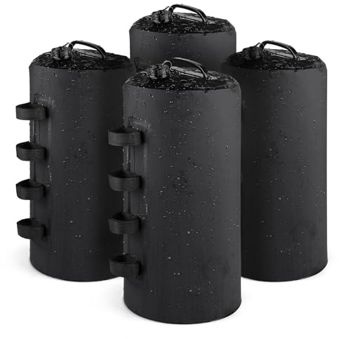 SWAWIS 4er Set Gewichte für Pavillon 20L Wassergewichtstaschen Wiederverwendbar Beschwerungssäcke Sandsäcke Gewichtstaschen Beingewichte für Pavillonstandfüße mit Wasser Befüllbar für Zelt, Schwarz