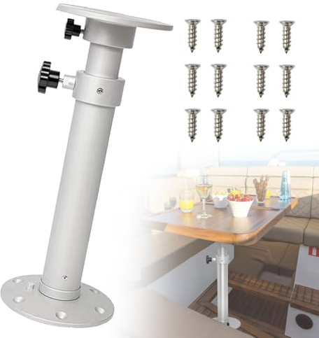 Pieds de table rétractables pour support de base amovible dans les applications marines et mobiles