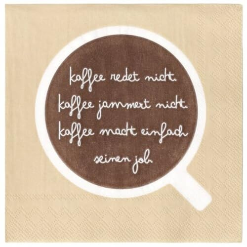 Räder Cocktailserviette Ich mag Kaffee braun, 20 Stück pro Packung