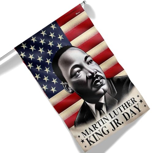 Pavillon Nautique Journée Américaine De Martin Luther King Jr. Double Face Drapeau Double Face Couleur Vive Drapeau Grand Pour Défilés Parade Célébrations 90X150Cm