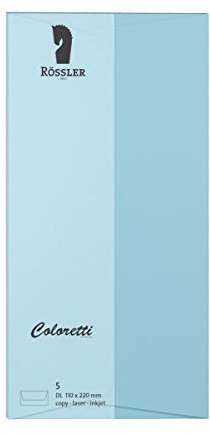 Rössler 220702517 - Coloretti Briefumschläge, 80 g/m², DIN lang, himmelblau, 5 Stück