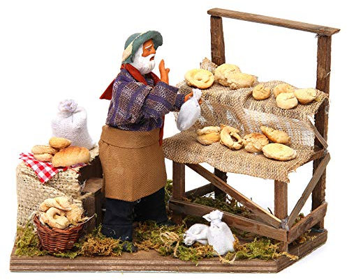 Holyart Brotverkäufer12 cm bewegliche Krippenfigur