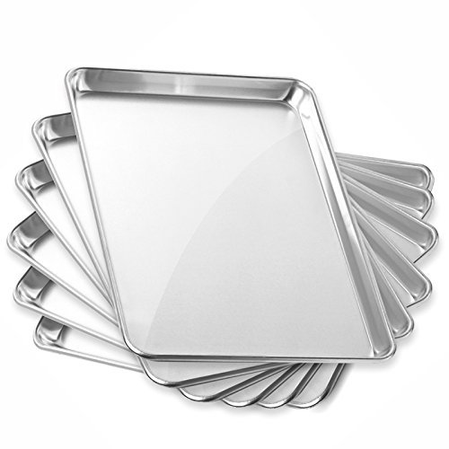 GRIDMANN 33 x 45,7 cm, handelsübliche Aluminium-Backblech, Backblech, Gelee-Roll-Pfanne, halbes Blech, 6 Pfannen