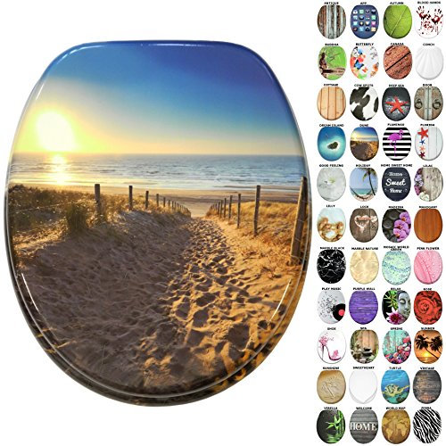 Sanilo Toilet Seat, Great Range of Colorful Toilet Seats, Stable Hinges, Easy to Mount (Dune)