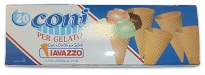 Iavazzo Petits cônes pour glace en gaufrette emballés dans une boîte hauteur 12 cm, pour glacier PZ 20