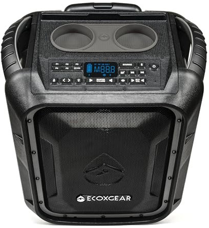 ECOXGEAR EcoBoulder+ GDI-EXBLD810 Rugged Waterproof Floating Portable Bluetooth Wireless 100 Watt Speaker and PA System (Gray)