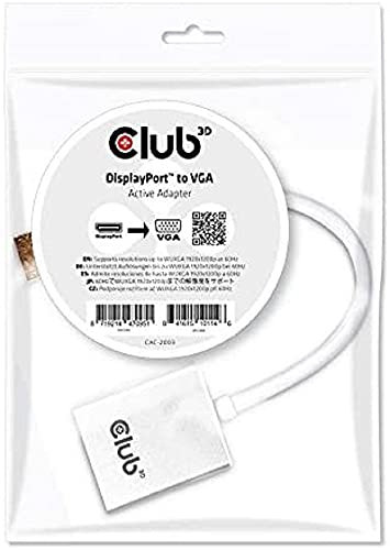 CLUB3D Adapter DISPLAYPORT > VGA Aktiv ST/BU POLYBEUTEL