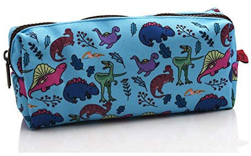 Trousse Scolaire Dinosaure Grand Format - Pochette Unique 20cm Toile Renforcée, Idéale Crayons/Maquillage Enfant