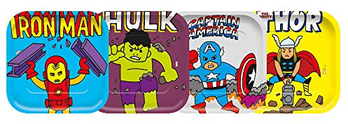 Marvel Avengers Comic Paper Plates Birthday Party Tableware, 25cm, Pack of 4