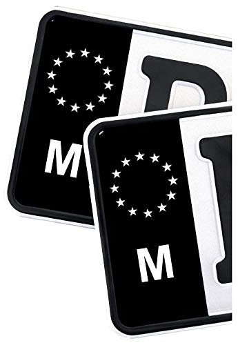 Finest Folia 2 x Kennzeichen Sticker passgenau für EU Feld 11x5cm Design Aufkleber für Nummernschild Folie KFZ Schwarz oder mit Fahne waschstraßenfest R059 (15 Malta, Classic)