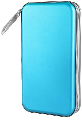 Siveit CD Case Holder, 80 Capacity CD/DVD Case Holders Wallet Hard Plastic CD DVD Disc Cases Storage Binder for Car Home Office Travel (Sky Blue)