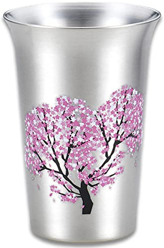 Three Snow Sakura Tasse à saké en cuivre Motif fleurs de cerisier