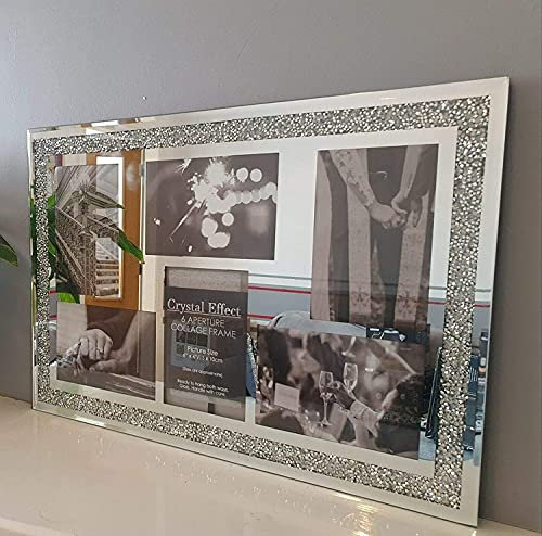 DEENZ Silver Sparkle Photo Frame Multi Aperture Picture Photo Frame For 6 Photos (50cmx34cm)