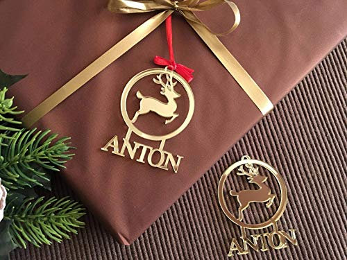Personalisierter Geschenkanhänger aus Acryl mit Name Weihnachten handgemacht Geschenk-Anhänger Verpackung Weihnachtsanhänger Holz Etiketten Geschenkverpackung Weihnachtsgeschenk Handmade Christmas Tag