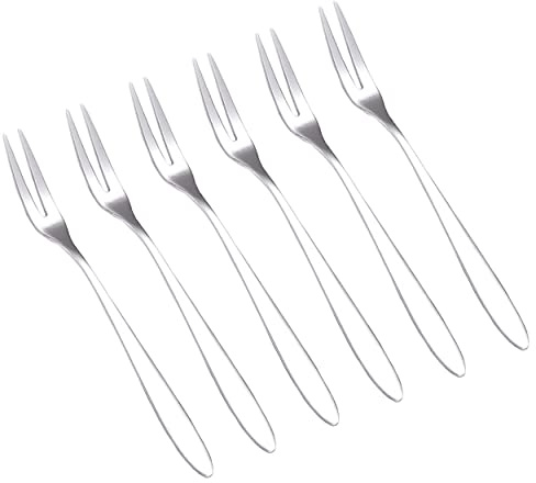 6Pcs Professional Escargot Forks, Mini Forks for Oyster and Shellfish, Appetizers Tasting Forks, Cocktail Fruit Forks