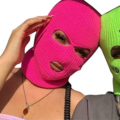 High Fashion Damen Herren Sturmhaube Weiche Erwachsene Balaclava 3-Loch Kopfhaube - Mehrere Farben Rose Rot