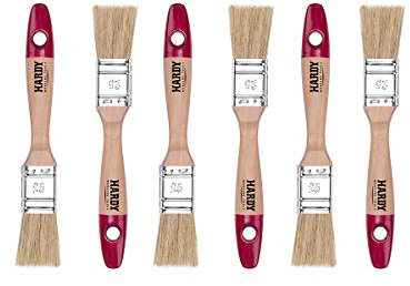 HARDY WORKING TOOLS Flachpinsel-Set 6-teilig, 6 Stück – 25 mm Breite, Malerpinsel Set mit Holzgriff, Lackpinsel Serie *36*, 6PCS, Pinselset A0200-360610