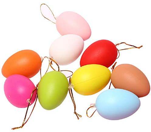 Moguxb Weiße Eier zum Bemalen und Basteln Bunte Eier 24 Stück Ostereier aus Kunststoff weiß mit Anhänger 6cm Gefälschte Eier für Kinder DIY-Malerei, Osterdekoration, Osterkorb, Osterjagdgeschenke