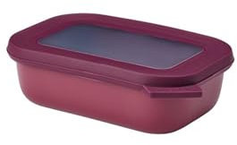 Mepal - Multi Bowl Cirqula Rectangular - Contenitori Plastica con Coperchio - Adatto come Contenitore Ermetico per Frigo, Microonde, Congelatore da Portata - Ciotole Cucina - 500 ml - Nordic Berry