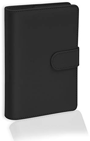a5 Pu-Leder-Notizbuch Ringbuchordner, Weich Notizbuch Pu Kunstleder a5 Format Nachfüllbar, Ringbuch a5 Nachfüllbar, Taschen-Reisebuch (schwarz)