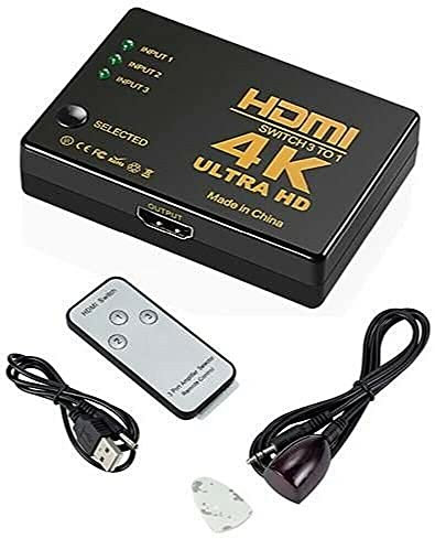 Splitter HDMI 4K Switch Ultra HD 3 Porte per TV Decoder PS4 Xbox con Telecomando