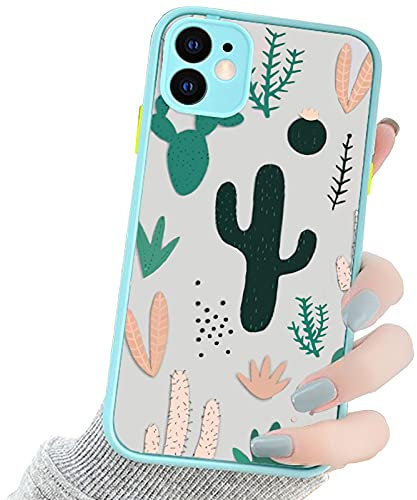 OTTARTAKS Compatible for iPhone 11 Case Clear Cactus Pattern, Cute Green iPhone 11 Case for Girls Women 3D Design, Shockproof PC Back and Soft TPU Bumper Protective Slim Fit Case for iPhone 11 6.1inch