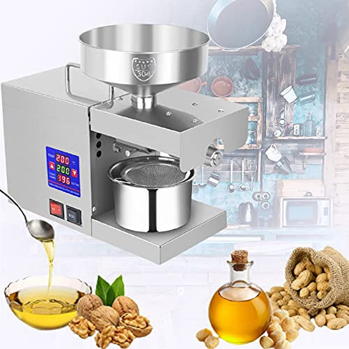 BIWAHumor Macchina per L'estrazione Dell'olio Multifunzionale per Olio di Noce, Frantoio Digitale Intelligente, per Olio D'oliva Olio Spremiagrumi da Cucina Tutto in Acciaio Inossidabile