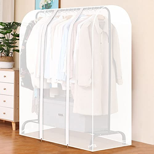 Kleiderständer Abdeckung Transparent 110 mit Reissverschlüsse Big Abdeckung Kleiderstange, Kleiderständer Schutzhülle, Abdeckhaube, Plastik (Mehrere Größen)(Translucent,110 * 150 * 50cm)