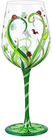 NymphFable Bunte Weingläser Marienkäfer Personalisiertes Handgemalt Weinglas Geschenk für Frauen mit Geschenkbox, 15oz