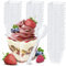 AllBags 50 Stück Desserttassen desert gläser set Dessertbecher mit Löffeln Wiederverwendbare Dessertgläser Plastik für Dessert Pudding Mousse Party dessertschalen (120ml)
