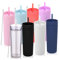 Volhoply 600ml Tumbler en Plastique Réutilisables Lot de 8,Tasse en Plastique à Double Paroi avec Couvercle et Paille,Gobelets à Café en Acrylique de Matte Libre BPA pour Soirées(Assortiment,8 Set)