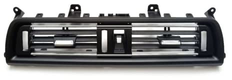 Viviance LHD RHD vorne Mitte links rechts hinten Conditioner schwarz und verchromt Lüftungsgitter Auslassblende kompatibel mit BMW F10 F11 F18 2010-2016 - Black with Light Chrome Middle