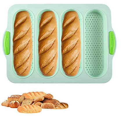 JMYSD Moule à Pain en Silicone, moules à Hot-Dog Moule à Pain français antiadhésif pour la Cuisson de Baguettes françaises, antiadhésif et Facile à Nettoyer