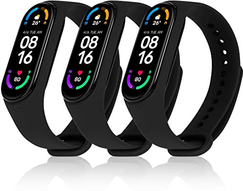 Ainiv Bracelet pour Xiaomi Mi Band 4/ Xiaomi Mi Band 3, 【3 unités】 Bracelet de Montre, Silicone Souple Respirants Réglables Brassard de Remplacement pour Accessoires Xiaomi