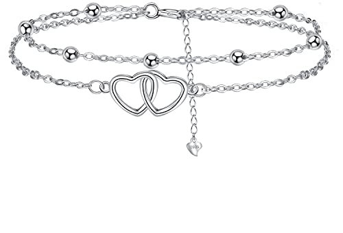 J.MUEN Damen Armbänder Herz Silber 925, Geburtstag Muttertag Weihnachten Geschenk für Mama Ehefrau Freundin