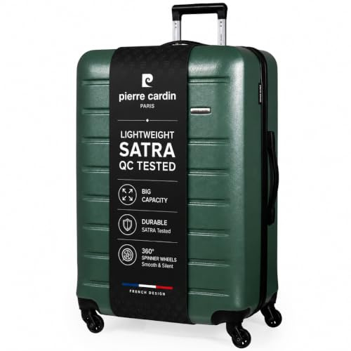 Pierre Cardin Voyager Hard Suitcase - Travel Luggage with 4 Spinner Wheels | Telescopic Drag Handle | Hard-Sided Shell Suitcases CL893