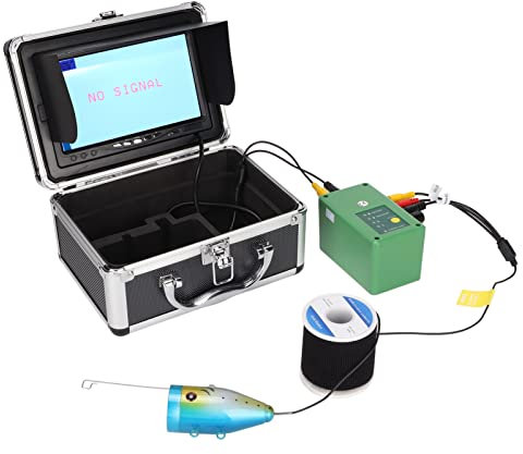 Unterwasser Angelkamera, Tragbare Fischfinder-Kamera, 30 M, 1000 TVL, wasserdichte Infrarot LED Kamera mit 7 Zoll LCD TFT für EIS-, See- und Bootsangeln (EU-Stecker)