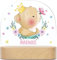 GRAVURZEILE Personalisiertes LED Nachtlicht für Kinder - Blumenkranz - Personalisiert mit Namen - Nachttischlampe für das Kinderzimmer - Geschenk für Kinder & Babys - Baby Geschenk - Bär Krone