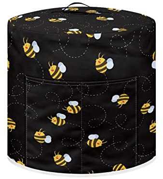 SCRAWLGOD Honey Bee Pressure Cooker Cover Air Fryer Cover 8 qt Food Steamer Cover Dust Cover Rice Cooker Cover Kitchen Appliance Accessories Dust Proof Washable