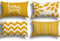 ZWJD Kissenbezug 30x50 4er Set Dekokissen Kissenbezüge Dekoration Outdoor Kissenbezüge Leinen Dekokissen für Schlafzimmer, Sofa, Stuhl, Bett, Garten (30 x 50 cm,Dunkelgelb)
