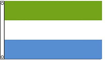 Stormflag Bandera Sierra Leona 3x5ft/ 90x150cm poliéster 90g, 2 ojales de metal costura doble con ojal