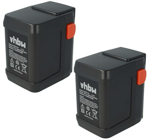 vhbw 2X Akku kompatibel mit Gardena Heckenschere EasyCut 42 Accu (8870-20), EasyCut 46 (8871-20)(4000mAh, 18V, Li-Ion)